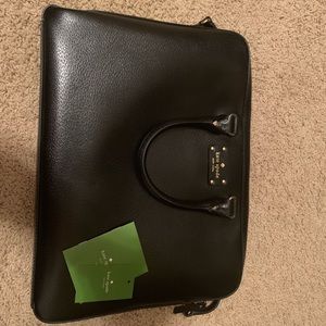 NWT Kate Spade Black Leather Wellesley Laptop Bag